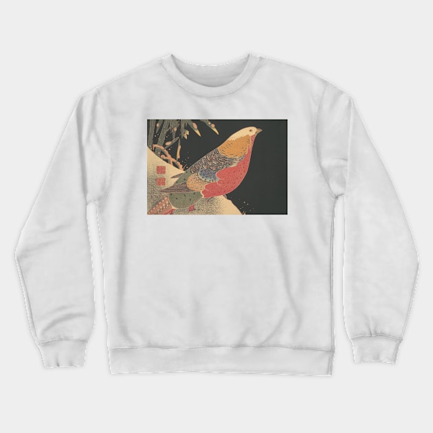 Golden Pheasant in the Snow by Ito Jakuchu Crewneck Sweatshirt by Classic Art Stall